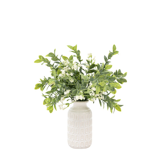 Faux Retro Vase with Meadown Foliage