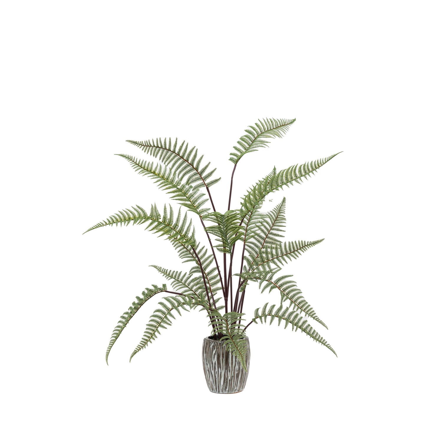 Faux Tall Fern in Textured Grey Ceramic Pot