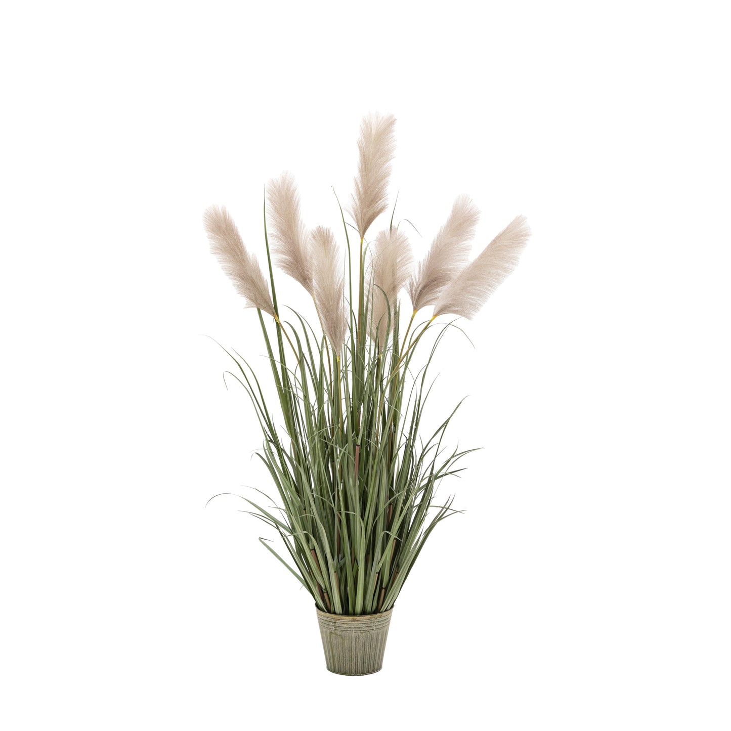 Faux Potted Grass with Pampas Seed Heads Large