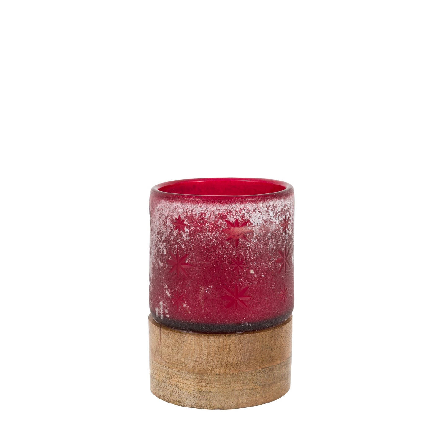 Starry Glass Candle Jar Red