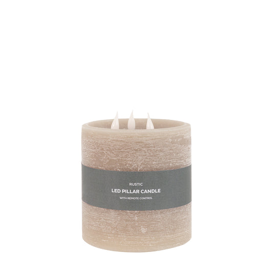 LED 3 Wick Candle Warm Grey
