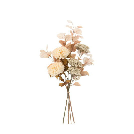 Faux Dahlia Autumnal Bouquet Natural