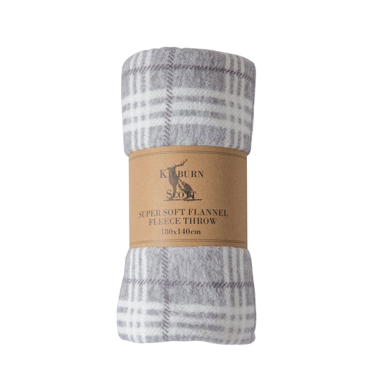 Checkmate Rolled Fleece Silver