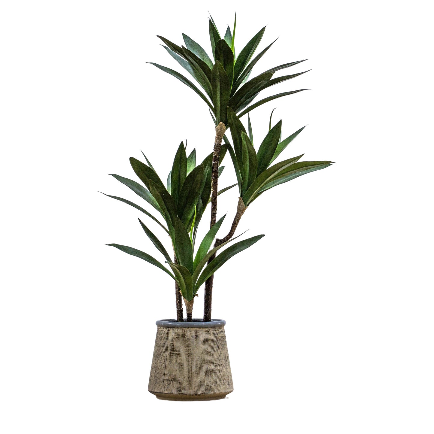Faux Potted Yucca Green