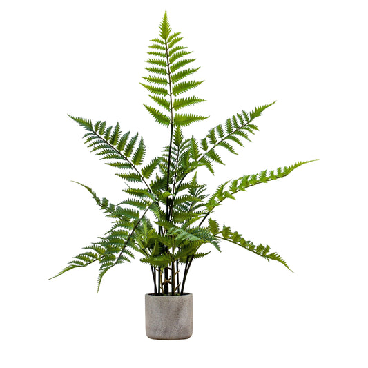 Faux Potted Fern in Cement Pot Small