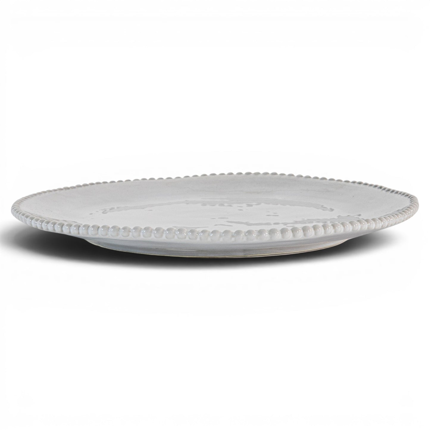 Organic Beaded Dinner Plate White 4pk