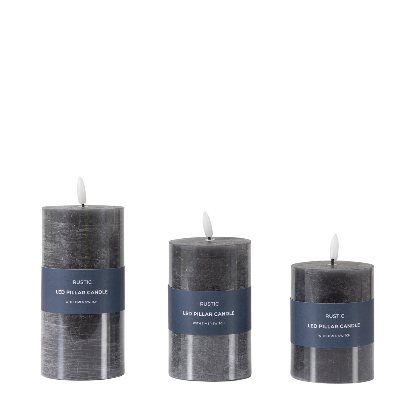 LED Candle Rustic Slate Set of 3