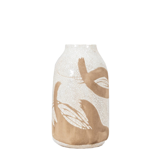 Goya Vase Small Reactive White Brown