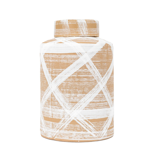 Tarka Jar Reactive Brown White