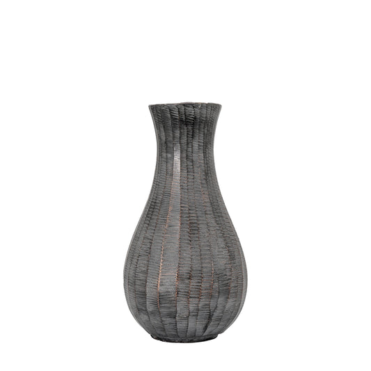 Enya Fluted Vase Small Antique Grey