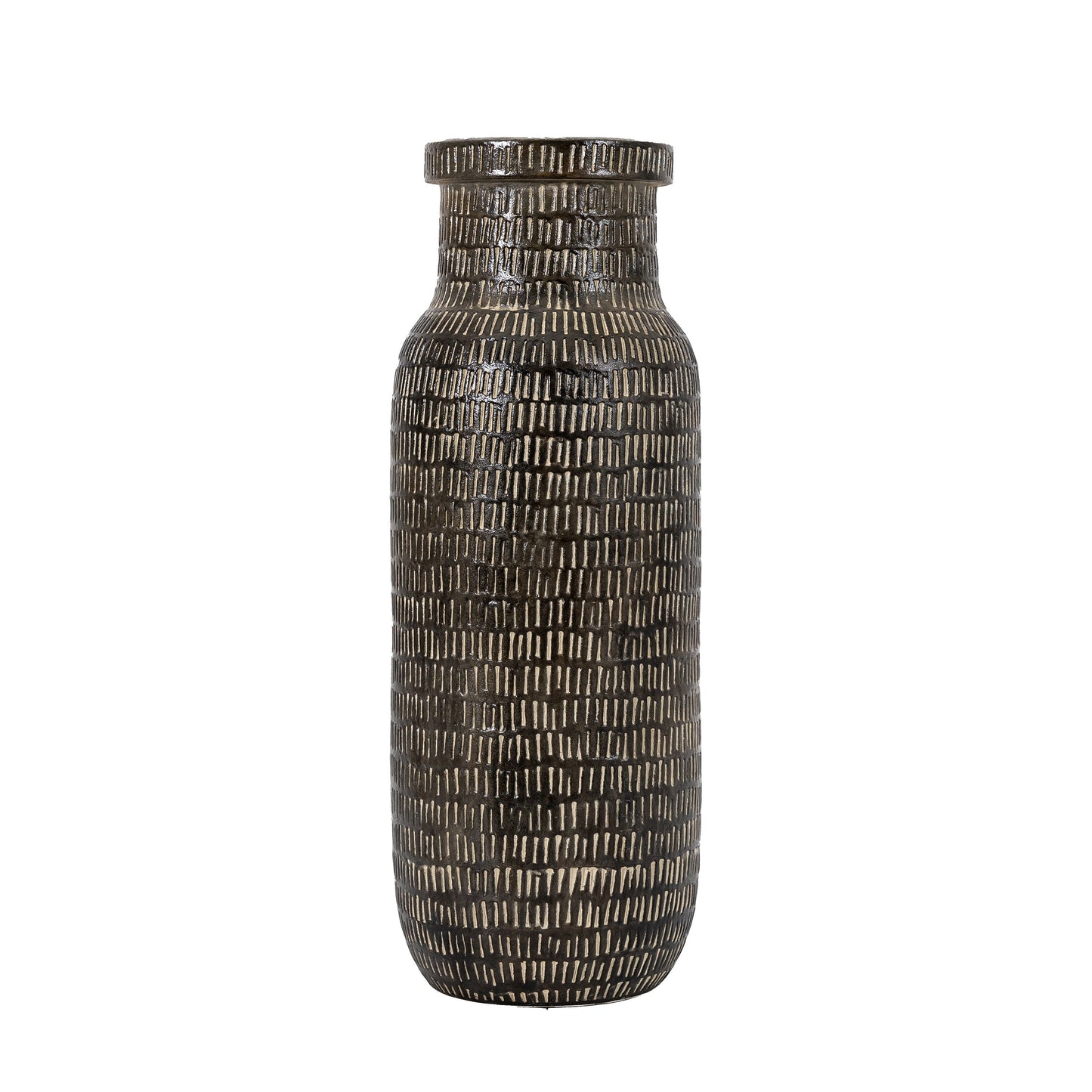 Sgraffito Vase Tall Black