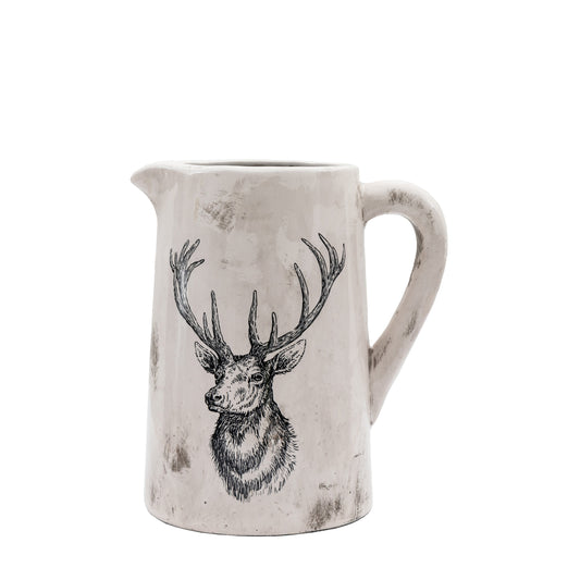 Stag Pitcher Vase Large Distressed