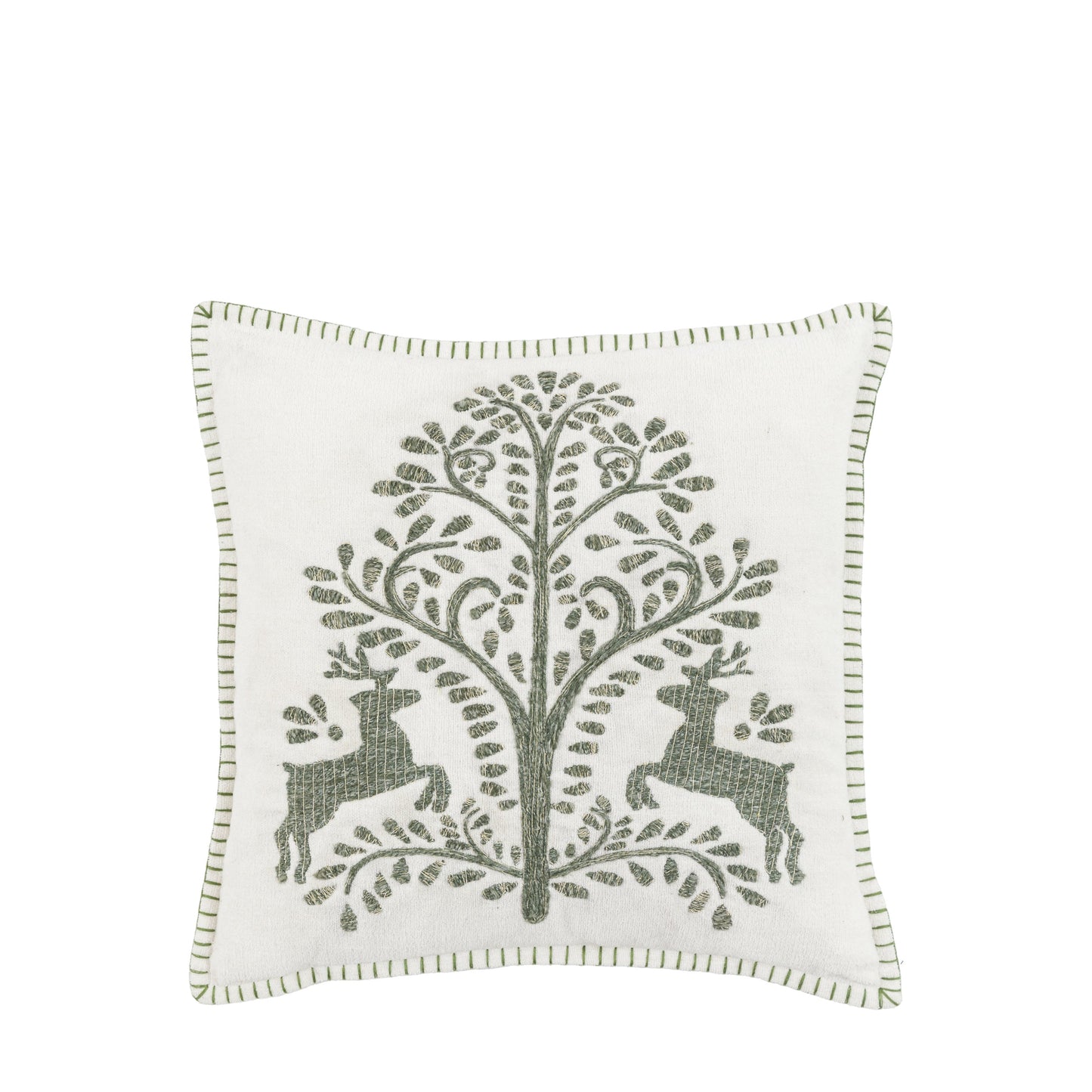 Woodland Tree Scene Embroidered Cushion
