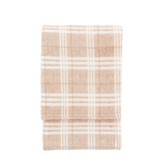 Checkmate Rolled Fleece Almond