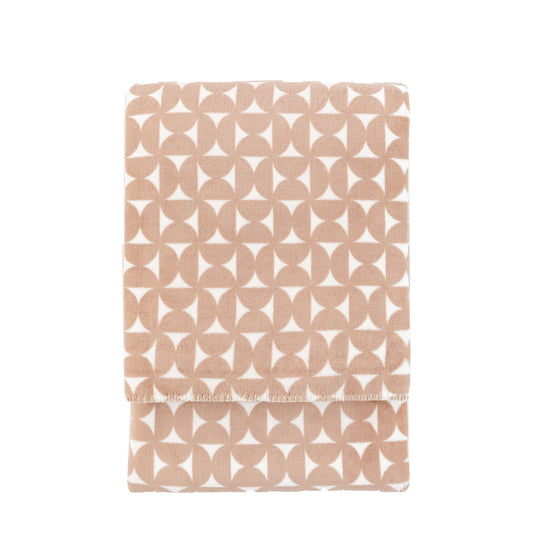 Modern Geo Flannel Throw Taupe