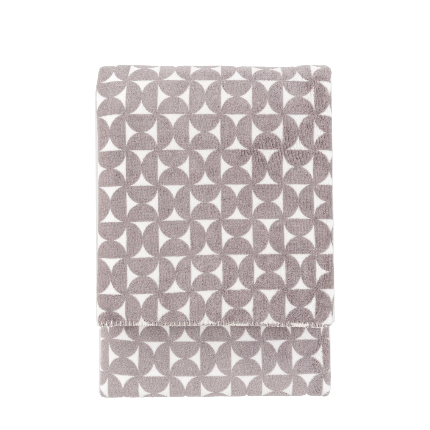 Modern Geo Flannel Throw Grey