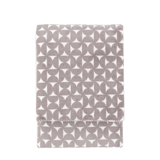 Modern Geo Flannel Throw Grey