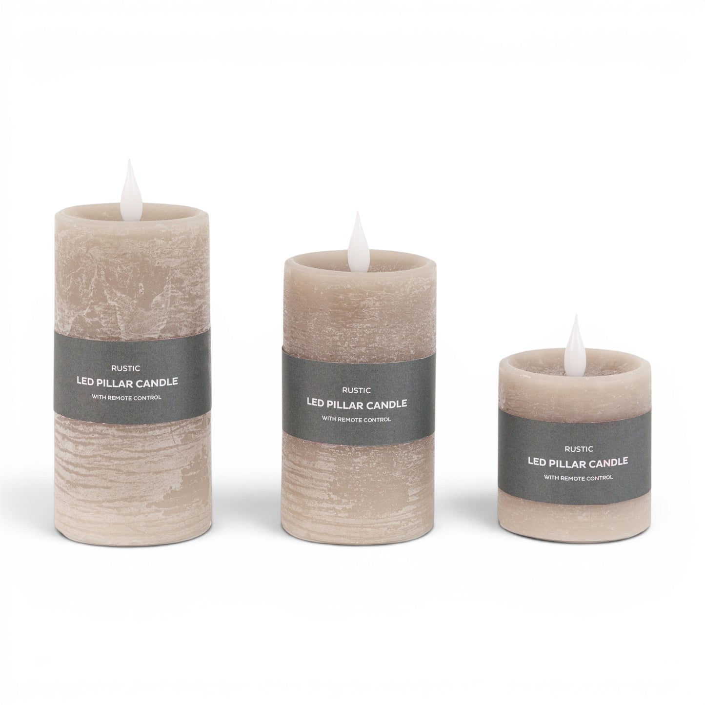 LED 1 Wick Candle Greige 3pk
