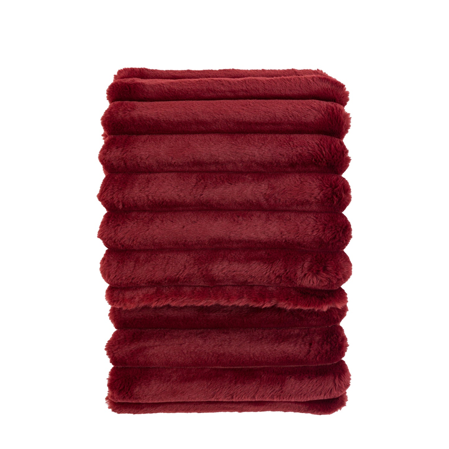Ribbed Faux Fur Throw Mulberry