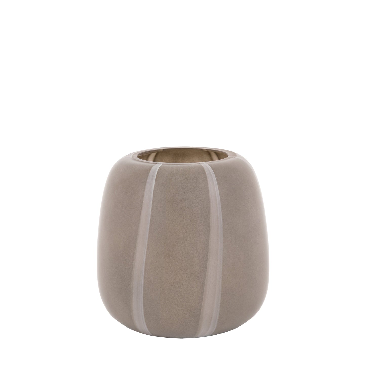 Claro Stripe Glass Vase Taupe Small