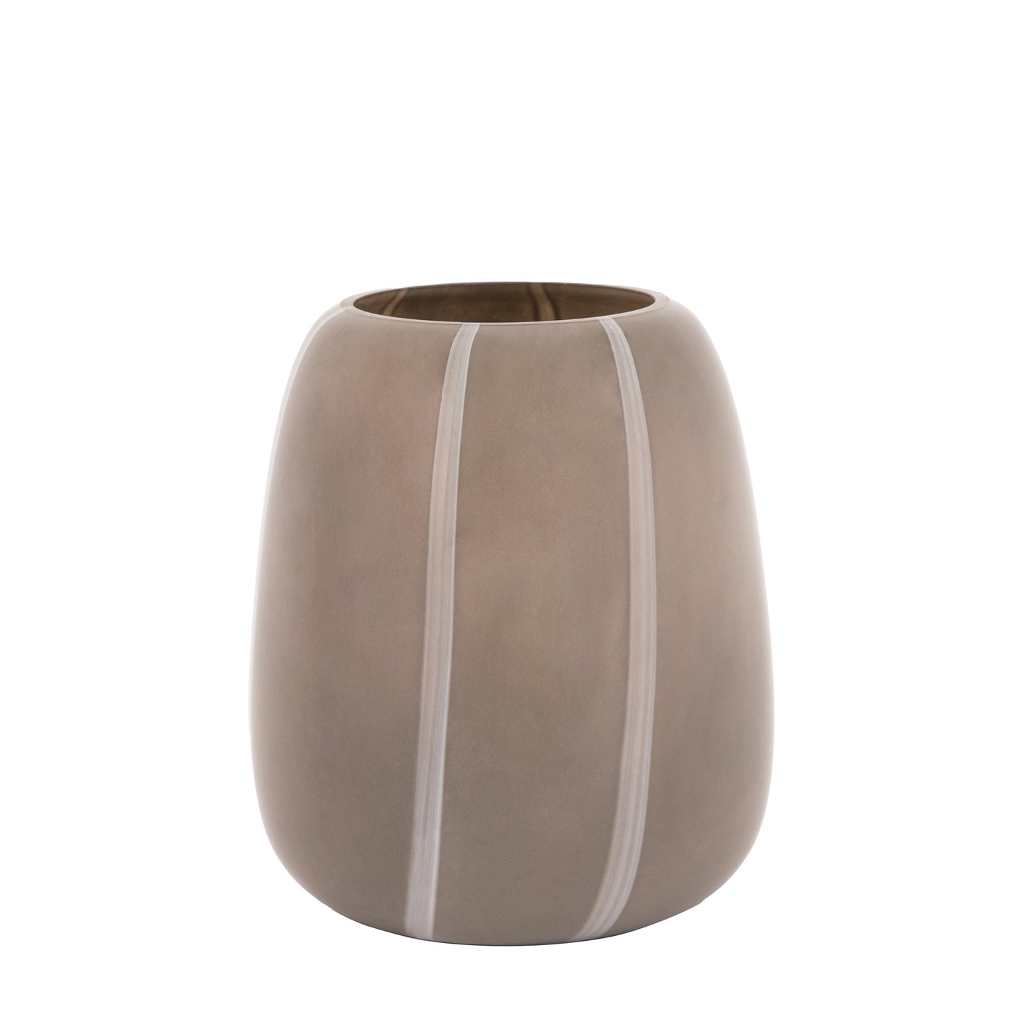 Claro Stripe Glass Vase Taupe Large