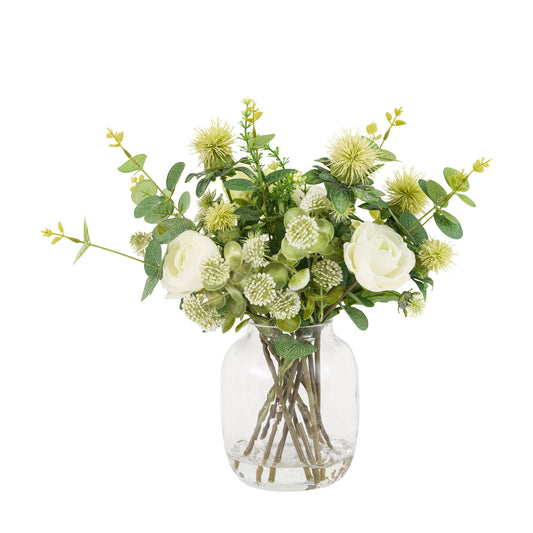 Faux Rose Eucalyptus Vase Arrangement
