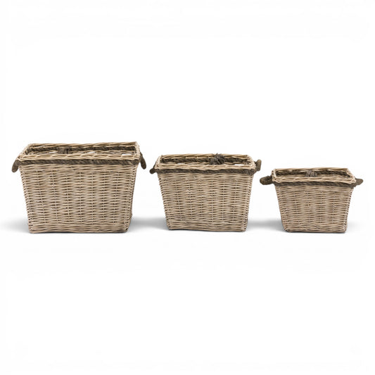 Aspen Woven Log Basket Natural Set of 3