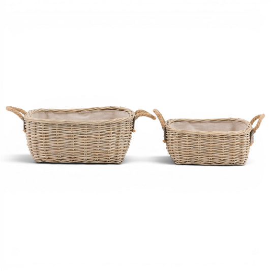 Eden Oval Basket Handle Natural Set of 2