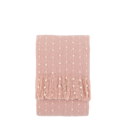 Dottie Faux Mohair Throw Rose Pink