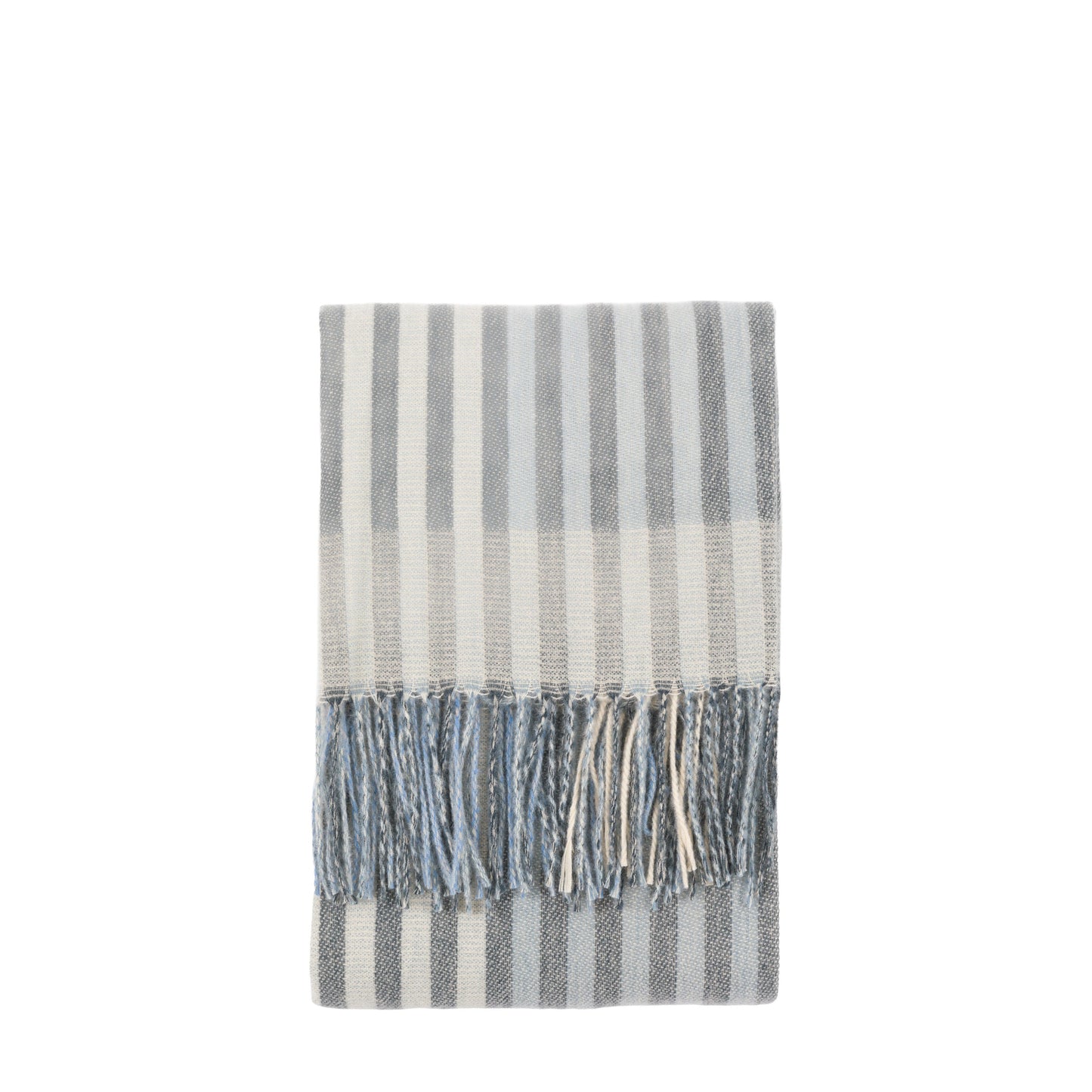Lille Jacquard Stripe Throw Blue and Natural