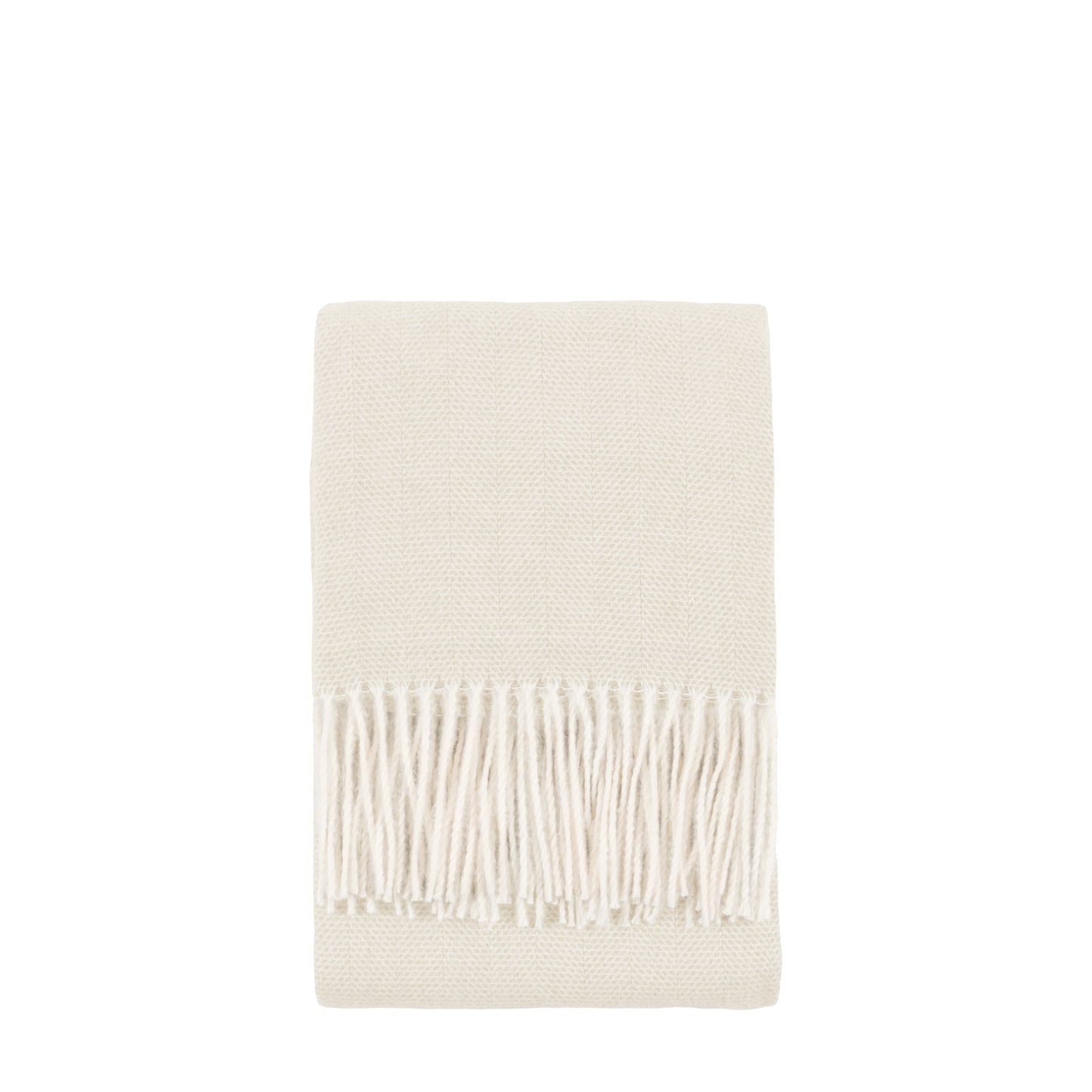 Cassis Herringbone Throw Ecru