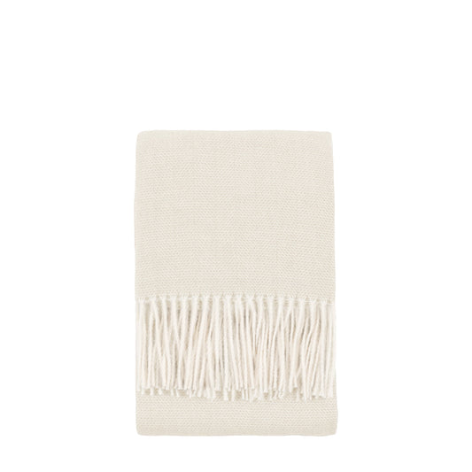 Cassis Herringbone Throw Ecru