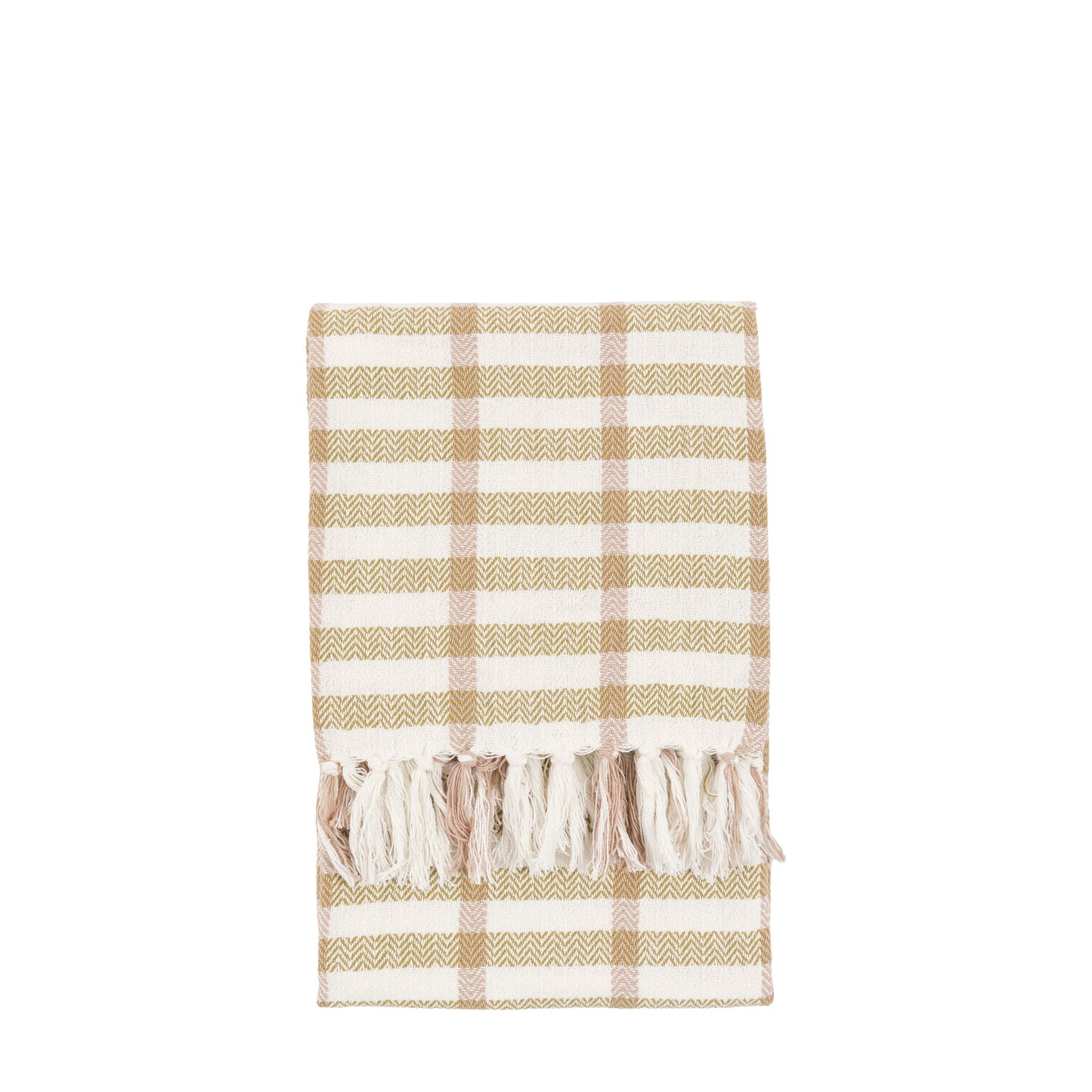 Arvo Grid Woven Throw Green and Rust