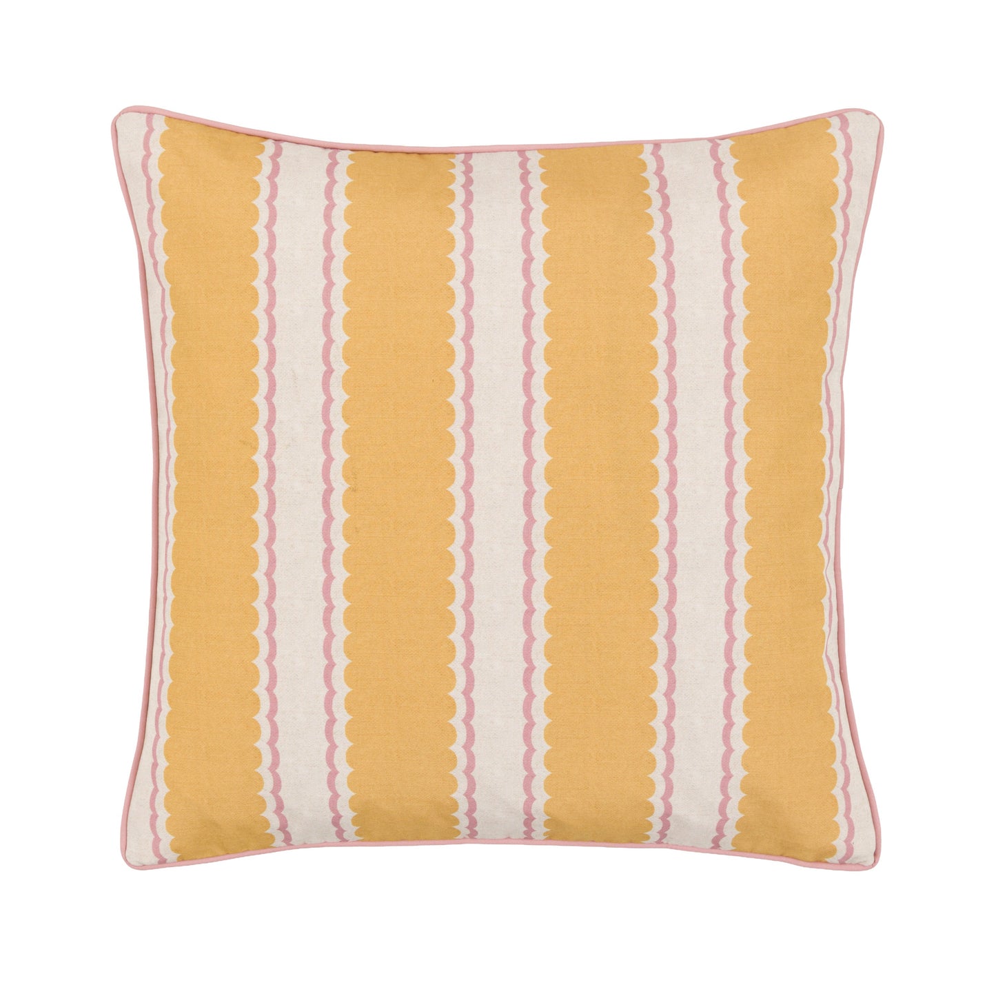 Calivana Stripe Cushion Ochre and Pink