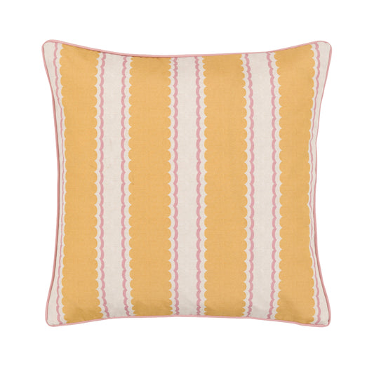 Calivana Stripe Cushion Ochre and Pink