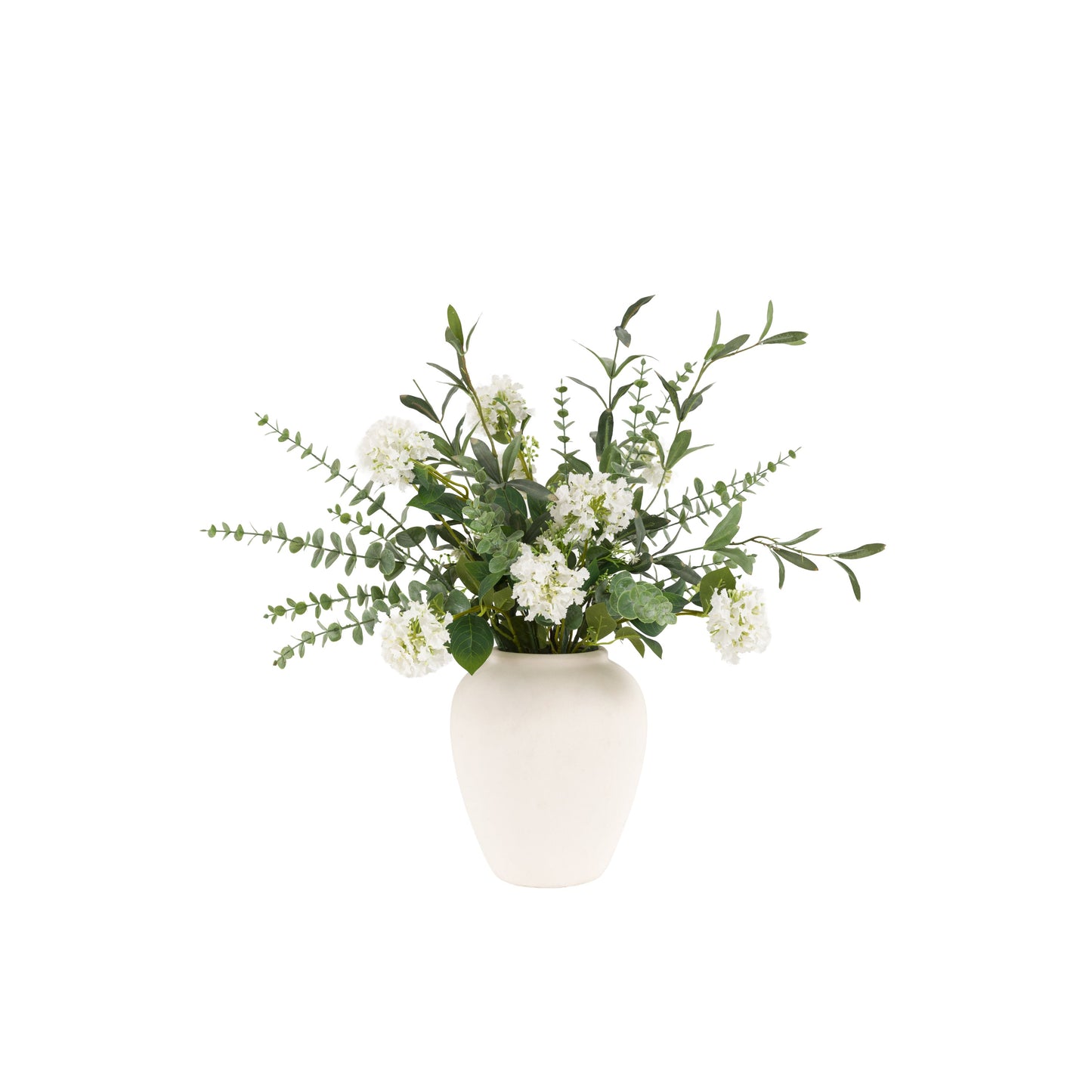 Faux Eucalyptus Floral Vase Arrangement