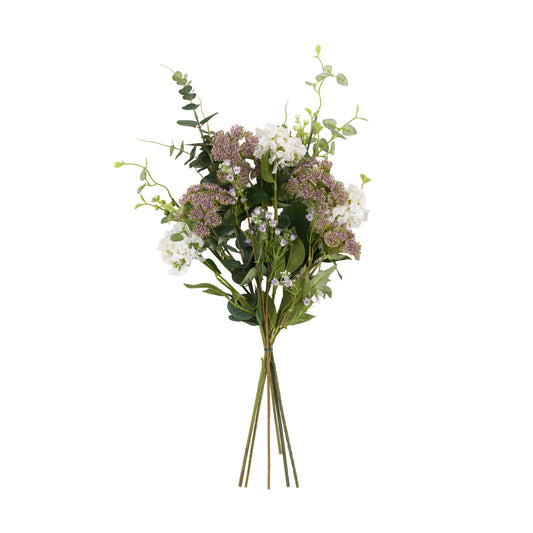 Faux Lilac Mixed Wrapped Bouquet