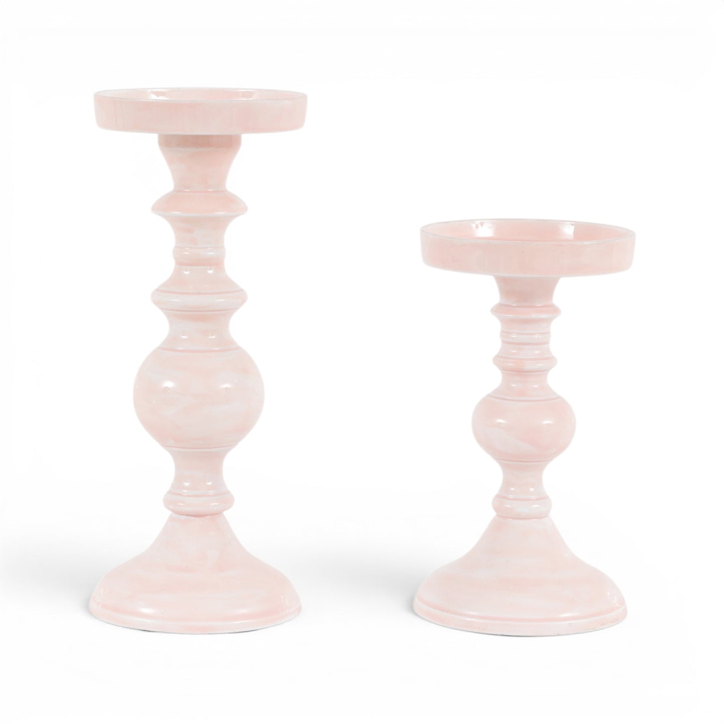 Alzira Candlesticks Pink Set of 2