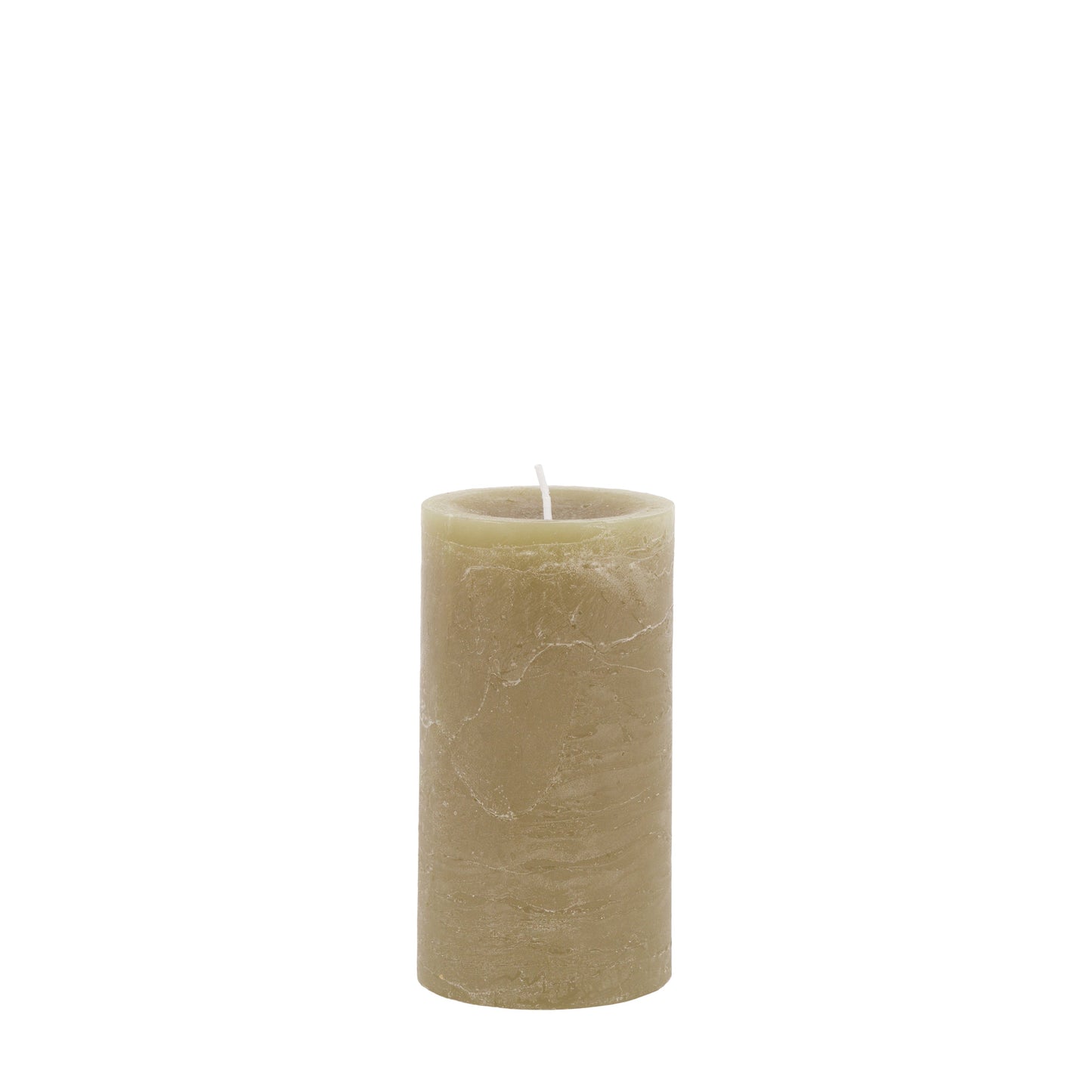 Pillar Candle Rustic Olive 2pk Small