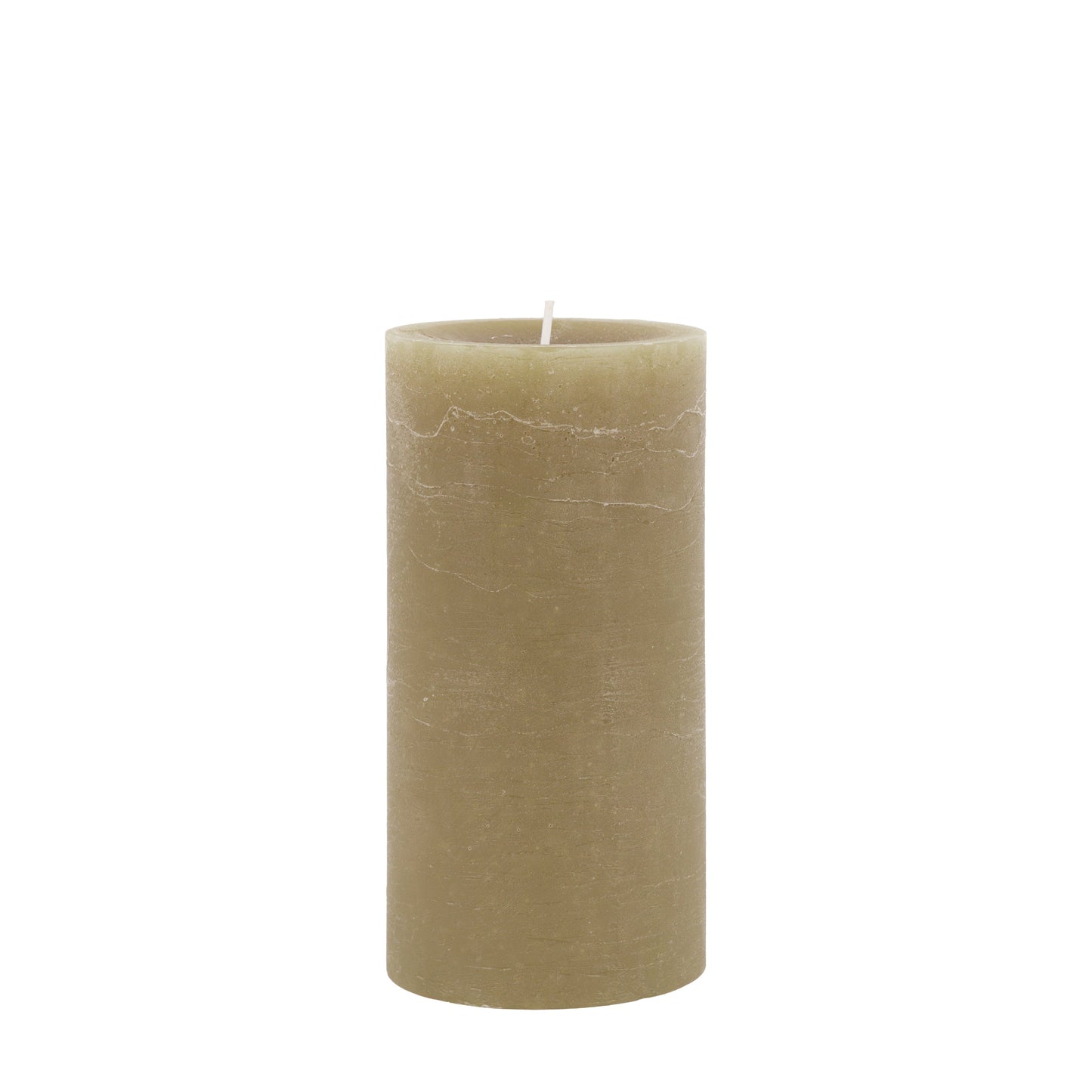 Pillar Candle Rustic Olive 2pk Large