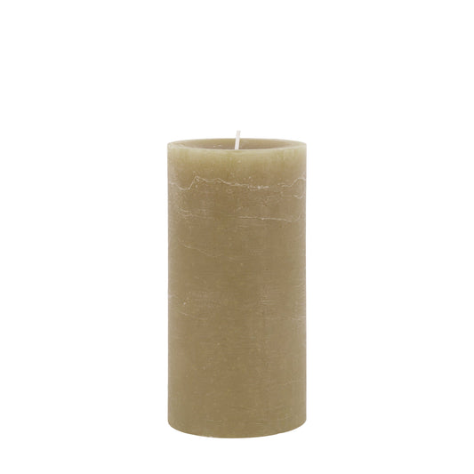 Pillar Candle Rustic Olive 2pk Large