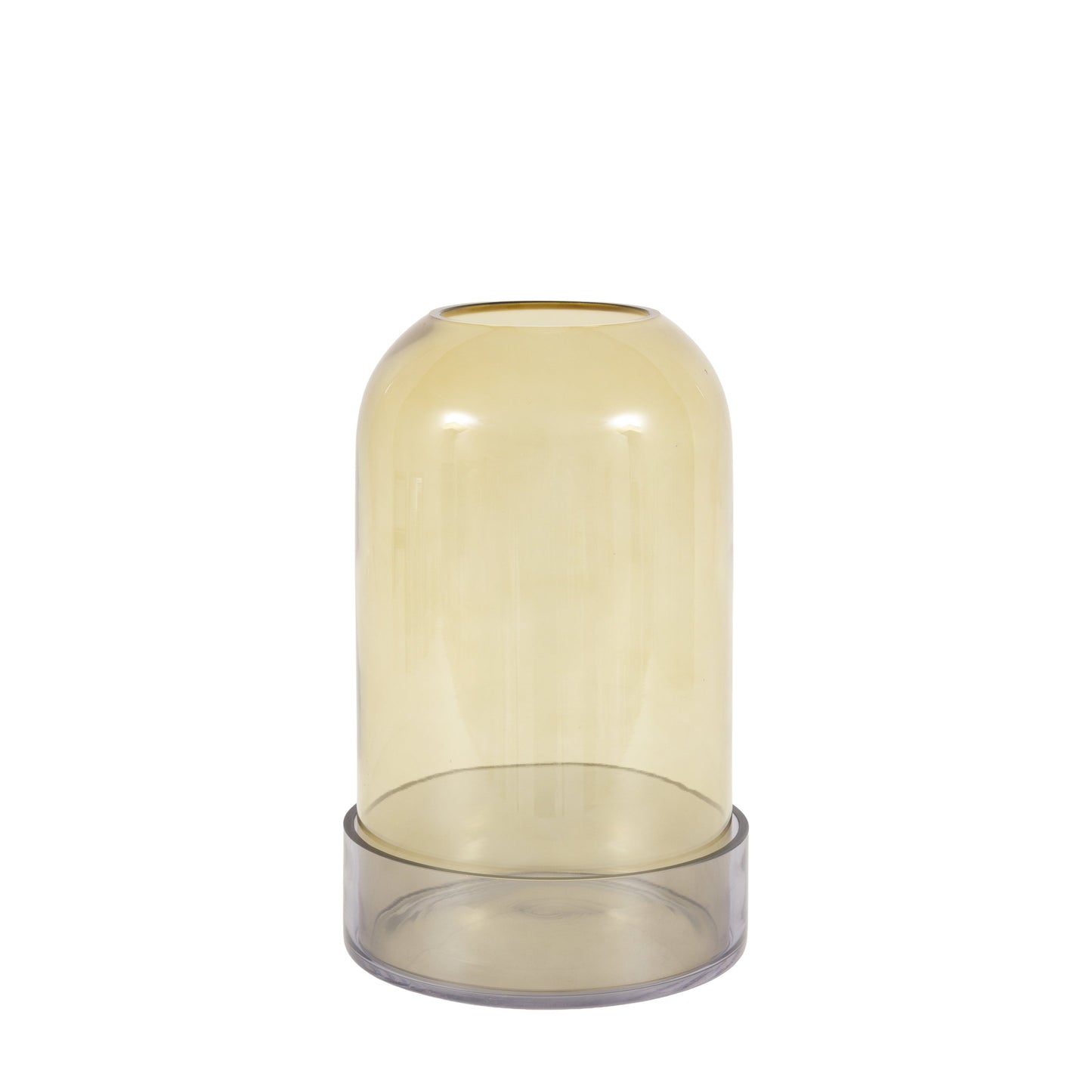 Tamar Smoked Candle Holder Green Large