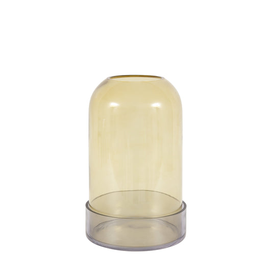Tamar Smoked Candle Holder Green Large