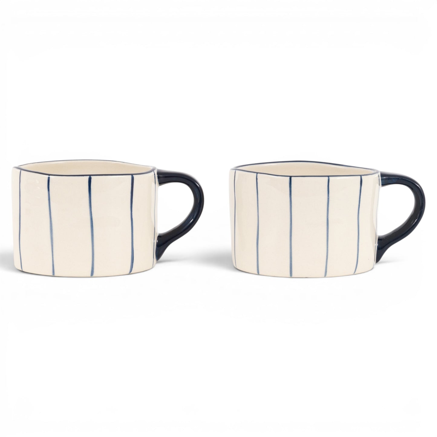 Organic Stripe Mug Blue - 4 Pack
