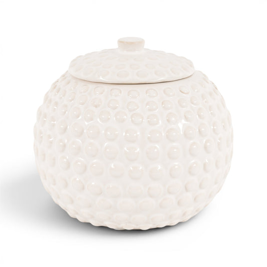 Alba Beaded Trinket Jar White Large
