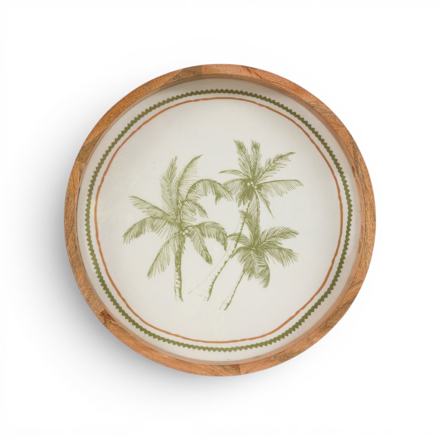 Palm Wooden Round Serving Tray