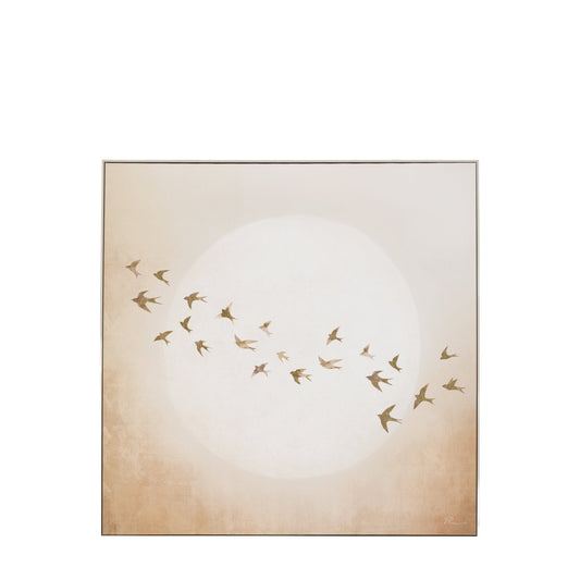 Golden Fight Framed Canvas