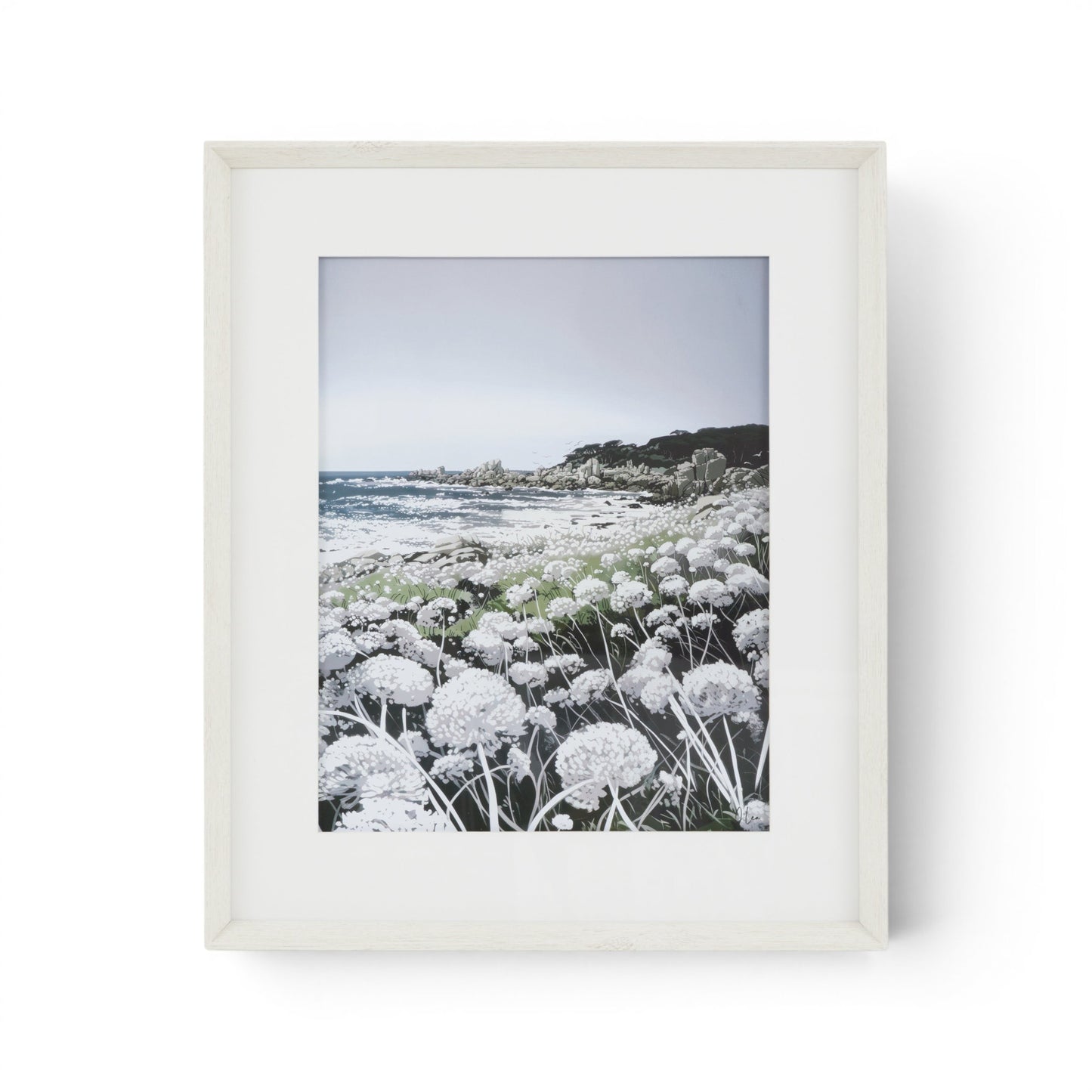 Waves and Wild Flowers II Framed Art