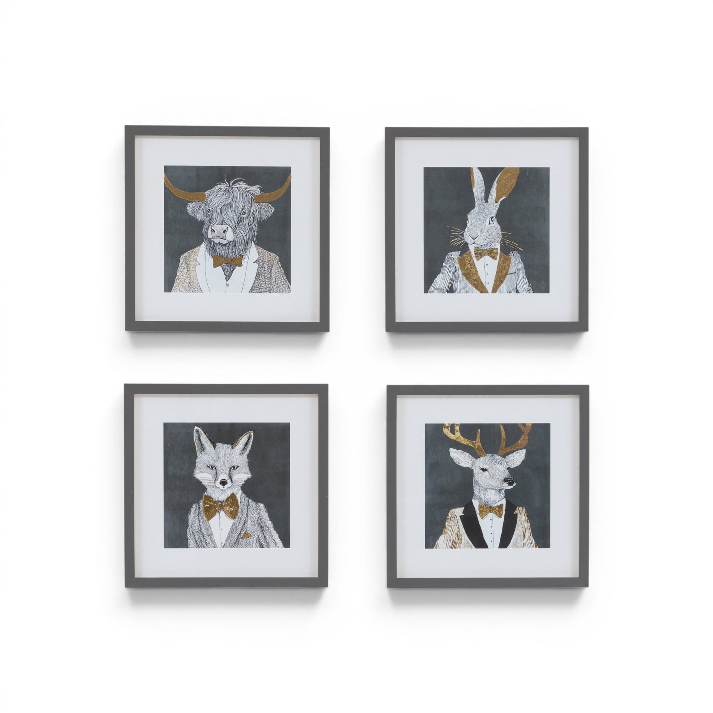 Woodland Gentry Framed Art Set of 4