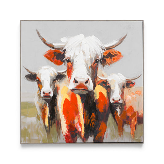 The Moo Crew Framed Canvas
